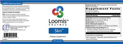Photo of the Loomis Enzymes Skn label