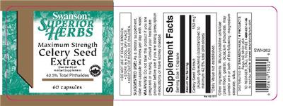 Photo of the Swanson Superior Herbs Maximum Strength Celery Seed Extract label