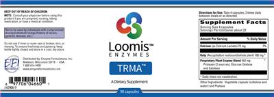 Photo of the Loomis Enzymes TRMA label
