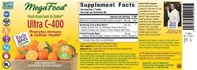Photo of the MegaFood Ultra C-400 label