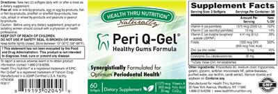 Photo of the Health Thru Nutrition Naturally Peri Q-Gel label