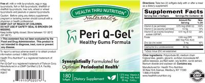 Photo of the Health Thru Nutrition Naturally Peri Q-Gel label