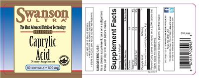Photo of the Swanson Ultra Caprylic Acid 600 mg label