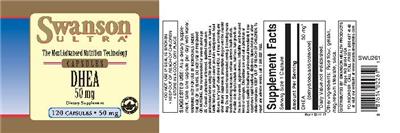 Photo of the Swanson Ultra DHEA 50 mg label