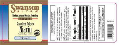 Photo of the Swanson Ultra Sustained Release Niacin label