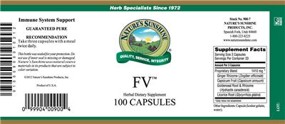 Photo of the Nature's Sunshine FV label
