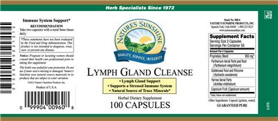 Photo of the Nature's Sunshine Lymph Gland Cleanse label