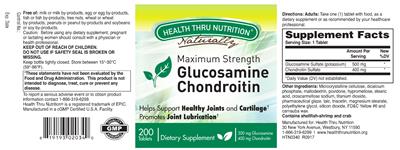 Photo of the Health Thru Nutrition Naturally Glucosamine Chondroitin label