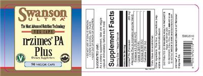 Photo of the Swanson Ultra N-Zimes PA Plus label