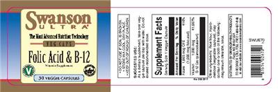 Photo of the Swanson Ultra Folic Acid & B-12 label