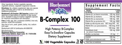Photo of the Bluebonnet B-Complex 100 label