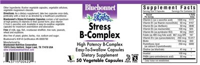 Photo of the Bluebonnet Stress B-Complex label