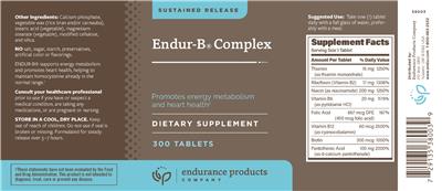 Photo of the Endurance Products Company Endur-B Complex label
