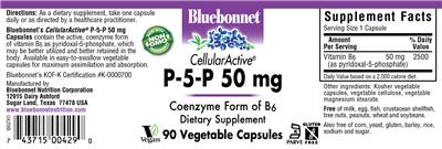 Photo of the Bluebonnet CellularActive P-5-P 50 mg label