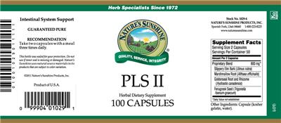 Photo of the Nature's Sunshine PLS II label