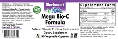Photo of the Bluebonnet Mega Bio-C Formula label