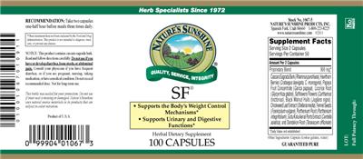 Photo of the Nature's Sunshine SF label
