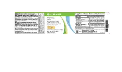 Photo of the Herbalife Prolessa Duo label