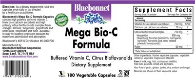 Photo of the Bluebonnet Mega Bio-C Formula label