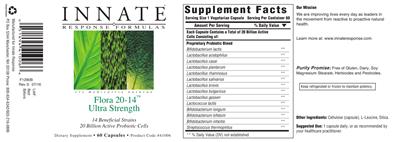 Photo of the Innate Response Formulas Flora 20-14 Ultra Strength label