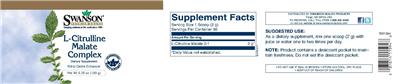 Photo of the Swanson Premium Brand L-Citrulline Malate Complex label