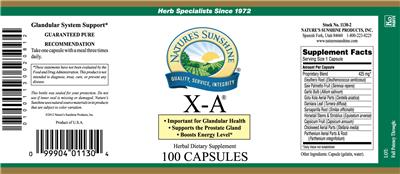 Product label for X-A