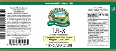 Photo of the Nature's Sunshine LB-X label