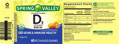 Children's Gummy D3 Supplement 800 IU