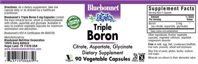 Photo of the Bluebonnet Triple Boron label