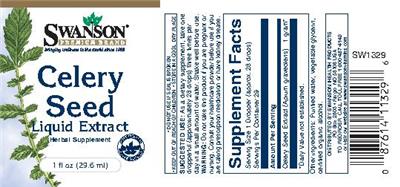 Photo of the Swanson Premium Brand Celery Seed Liquid Extract label
