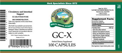 Photo of the Nature's Sunshine GC-X label