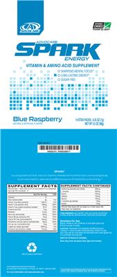 Photo of the AdvoCare Spark Energy Blue Raspberry label