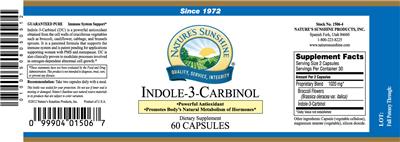 Photo of the Nature's Sunshine Indole-3-Carbinol label