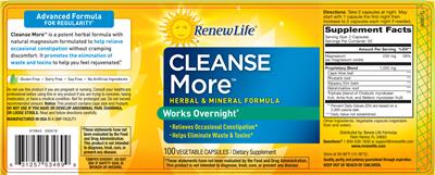 Photo of the Renew Life Cleanse More label