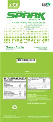 Photo of the AdvoCare Spark Energy Green Apple label