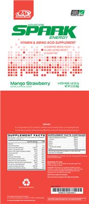 Photo of the AdvoCare Spark Energy Mango Strawberry label