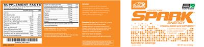 Photo of the AdvoCare Spark Energy Mandarin Orange label