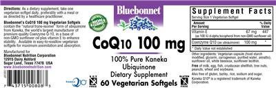 Photo of the Bluebonnet CoQ10 100 mg label