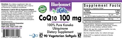 Photo of the Bluebonnet CoQ10 100 mg label