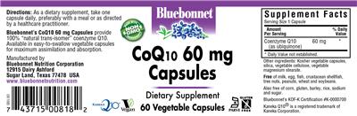 Photo of the Bluebonnet CoQ10 60 mg Capsules label
