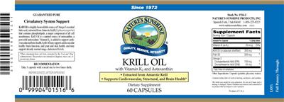 Photo of the Nature's Sunshine Krill Oil label