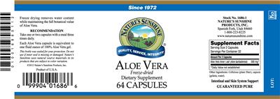 Photo of the Nature's Sunshine Aloe Vera label