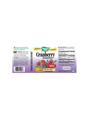 Photo of the Nature's Way Cranberry Standardized label