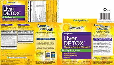 Photo of the Renew Life Liver Detox 1 Morning Formula label