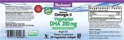 Natural Omega-3 Vegetarian DHA 200 mg