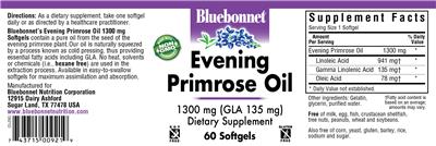 Photo of the Bluebonnet Evening Primrose Oil 1300 mg label