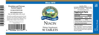 Photo of the Nature's Sunshine Niacin label