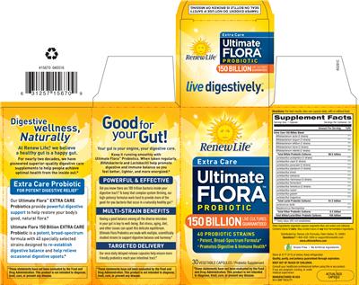 Label of Extra Care Ultimate Flora Probiotic 150 Billion