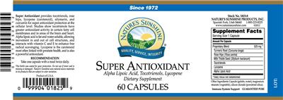 Photo of the Nature's Sunshine Super Antioxidant label