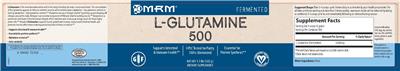 Photo of the MRM L-Glutamine 500 label